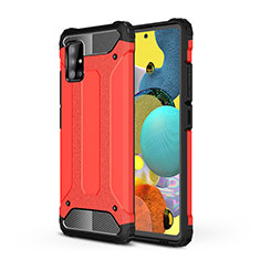 Silikon Hülle Handyhülle und Kunststoff Schutzhülle Hartschalen Tasche WL1 für Samsung Galaxy A51 4G Rot