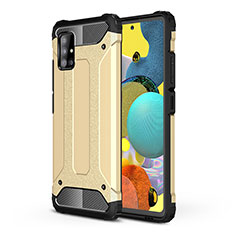 Silikon Hülle Handyhülle und Kunststoff Schutzhülle Hartschalen Tasche WL1 für Samsung Galaxy A51 5G Gold