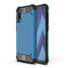 Silikon Hülle Handyhülle und Kunststoff Schutzhülle Hartschalen Tasche WL1 für Samsung Galaxy A70 Blau