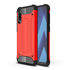 Silikon Hülle Handyhülle und Kunststoff Schutzhülle Hartschalen Tasche WL1 für Samsung Galaxy A70 Rot