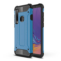 Silikon Hülle Handyhülle und Kunststoff Schutzhülle Hartschalen Tasche WL1 für Samsung Galaxy A9 Star Pro Blau