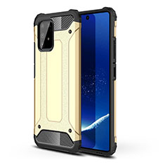 Silikon Hülle Handyhülle und Kunststoff Schutzhülle Hartschalen Tasche WL1 für Samsung Galaxy A91 Gold