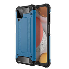 Silikon Hülle Handyhülle und Kunststoff Schutzhülle Hartschalen Tasche WL1 für Samsung Galaxy F12 Blau