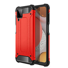 Silikon Hülle Handyhülle und Kunststoff Schutzhülle Hartschalen Tasche WL1 für Samsung Galaxy F12 Rot
