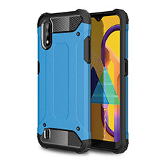 Silikon Hülle Handyhülle und Kunststoff Schutzhülle Hartschalen Tasche WL1 für Samsung Galaxy M01 Blau