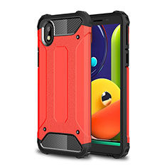 Silikon Hülle Handyhülle und Kunststoff Schutzhülle Hartschalen Tasche WL1 für Samsung Galaxy M01 Core Rot