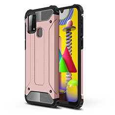 Silikon Hülle Handyhülle und Kunststoff Schutzhülle Hartschalen Tasche WL1 für Samsung Galaxy M21s Rosegold