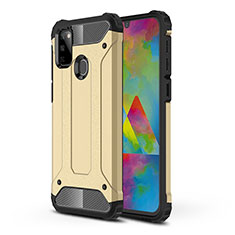 Silikon Hülle Handyhülle und Kunststoff Schutzhülle Hartschalen Tasche WL1 für Samsung Galaxy M30s Gold