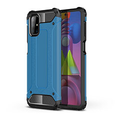 Silikon Hülle Handyhülle und Kunststoff Schutzhülle Hartschalen Tasche WL1 für Samsung Galaxy M51 Blau