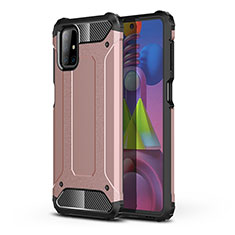 Silikon Hülle Handyhülle und Kunststoff Schutzhülle Hartschalen Tasche WL1 für Samsung Galaxy M51 Rosegold