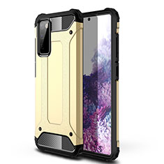 Silikon Hülle Handyhülle und Kunststoff Schutzhülle Hartschalen Tasche WL1 für Samsung Galaxy S20 Lite 5G Gold