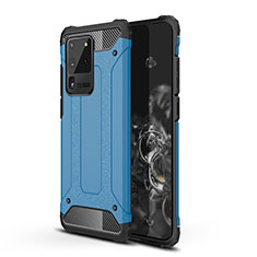 Silikon Hülle Handyhülle und Kunststoff Schutzhülle Hartschalen Tasche WL1 für Samsung Galaxy S20 Ultra 5G Blau