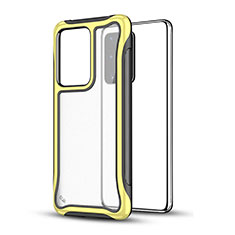 Silikon Hülle Handyhülle und Kunststoff Schutzhülle Hartschalen Tasche YF1 für Samsung Galaxy S20 Plus Gelb