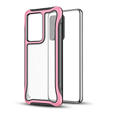 Silikon Hülle Handyhülle und Kunststoff Schutzhülle Hartschalen Tasche YF1 für Samsung Galaxy S20 Plus Pink
