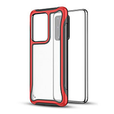 Silikon Hülle Handyhülle und Kunststoff Schutzhülle Hartschalen Tasche YF1 für Samsung Galaxy S20 Plus Rot