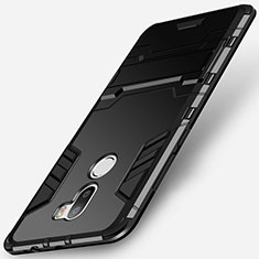 Silikon Hülle Handyhülle und Kunststoff Schutzhülle mit Ständer für Xiaomi Mi 5S Plus Schwarz