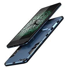 Silikon Hülle Handyhülle und Kunststoff Schutzhülle mit Ständer für Xiaomi Mi Note 3 Blau