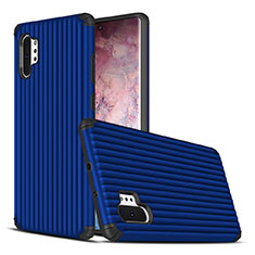 Silikon Hülle Handyhülle und Kunststoff Schutzhülle Tasche für Samsung Galaxy Note 10 Plus Blau