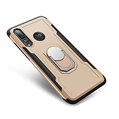 Silikon Hülle Handyhülle und Kunststoff Schutzhülle Tasche mit Fingerring Ständer A01 für Huawei Nova 4 Gold