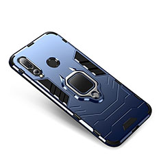 Silikon Hülle Handyhülle und Kunststoff Schutzhülle Tasche mit Fingerring Ständer für Huawei Nova 4 Blau