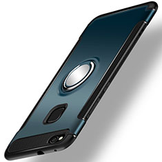 Silikon Hülle Handyhülle und Kunststoff Schutzhülle Tasche mit Fingerring Ständer für Huawei P9 Lite (2017) Grün
