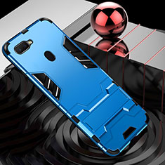 Silikon Hülle Handyhülle und Kunststoff Schutzhülle Tasche mit Fingerring Ständer für Oppo AX7 Hellblau