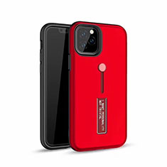 Silikon Hülle Handyhülle und Kunststoff Schutzhülle Tasche mit Fingerring Ständer S01 für Apple iPhone 11 Pro Rot