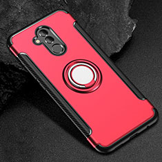 Silikon Hülle Handyhülle und Kunststoff Schutzhülle Tasche mit Fingerring Ständer S01 für Huawei Mate 20 Lite Rot