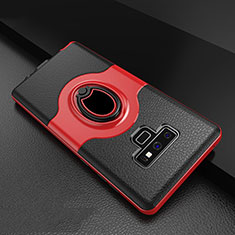 Silikon Hülle Handyhülle und Kunststoff Schutzhülle Tasche mit Fingerring Ständer S01 für Samsung Galaxy Note 9 Rot