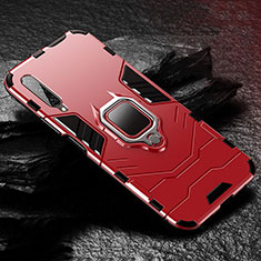 Silikon Hülle Handyhülle und Kunststoff Schutzhülle Tasche mit Magnetisch Fingerring Ständer für Huawei Honor 9X Pro Rot