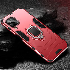 Silikon Hülle Handyhülle und Kunststoff Schutzhülle Tasche mit Magnetisch Fingerring Ständer für Huawei Nova 6 SE Rot