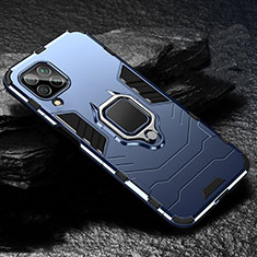 Silikon Hülle Handyhülle und Kunststoff Schutzhülle Tasche mit Magnetisch Fingerring Ständer für Huawei Nova 7i Blau
