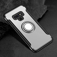 Silikon Hülle Handyhülle und Kunststoff Schutzhülle Tasche mit Magnetisch Fingerring Ständer für Samsung Galaxy Note 9 Silber