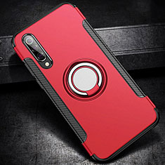 Silikon Hülle Handyhülle und Kunststoff Schutzhülle Tasche mit Magnetisch Fingerring Ständer für Xiaomi Mi 9 Pro Rot