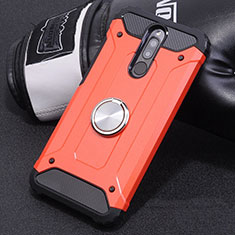 Silikon Hülle Handyhülle und Kunststoff Schutzhülle Tasche mit Magnetisch Fingerring Ständer für Xiaomi Redmi 8 Rot