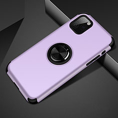 Silikon Hülle Handyhülle und Kunststoff Schutzhülle Tasche mit Magnetisch Fingerring Ständer R01 für Apple iPhone 11 Pro Violett