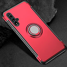 Silikon Hülle Handyhülle und Kunststoff Schutzhülle Tasche mit Magnetisch Fingerring Ständer R01 für Huawei Honor 20 Rot