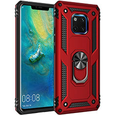 Silikon Hülle Handyhülle und Kunststoff Schutzhülle Tasche mit Magnetisch Fingerring Ständer R01 für Huawei Mate 20 Pro Rot