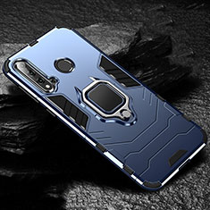Silikon Hülle Handyhülle und Kunststoff Schutzhülle Tasche mit Magnetisch Fingerring Ständer R01 für Huawei P20 Lite (2019) Blau