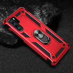 Silikon Hülle Handyhülle und Kunststoff Schutzhülle Tasche mit Magnetisch Fingerring Ständer R01 für Huawei P30 Pro New Edition Rot