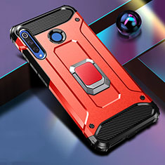 Silikon Hülle Handyhülle und Kunststoff Schutzhülle Tasche mit Magnetisch Fingerring Ständer R02 für Huawei Nova 4e Rot