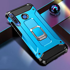 Silikon Hülle Handyhülle und Kunststoff Schutzhülle Tasche mit Magnetisch Fingerring Ständer R02 für Huawei P30 Lite New Edition Hellblau