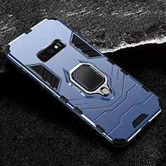 Silikon Hülle Handyhülle und Kunststoff Schutzhülle Tasche mit Magnetisch Fingerring Ständer R02 für Samsung Galaxy S10e Blau