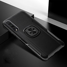 Silikon Hülle Handyhülle und Kunststoff Schutzhülle Tasche mit Magnetisch Fingerring Ständer R02 für Xiaomi Mi A3 Schwarz