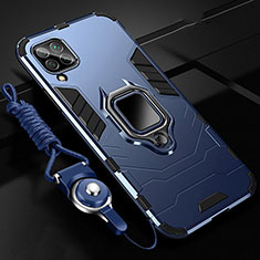 Silikon Hülle Handyhülle und Kunststoff Schutzhülle Tasche mit Magnetisch Fingerring Ständer R03 für Huawei Nova 6 SE Blau