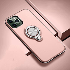Silikon Hülle Handyhülle und Kunststoff Schutzhülle Tasche mit Magnetisch Fingerring Ständer R04 für Apple iPhone 11 Pro Rosegold
