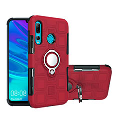 Silikon Hülle Handyhülle und Kunststoff Schutzhülle Tasche mit Magnetisch Fingerring Ständer R04 für Huawei Honor 20 Lite Rot