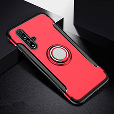 Silikon Hülle Handyhülle und Kunststoff Schutzhülle Tasche mit Magnetisch Fingerring Ständer R06 für Huawei Nova 5 Rot