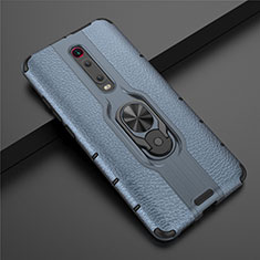 Silikon Hülle Handyhülle und Kunststoff Schutzhülle Tasche mit Magnetisch Fingerring Ständer R07 für Xiaomi Mi 9T Blau