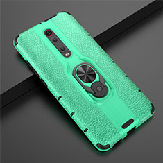 Silikon Hülle Handyhülle und Kunststoff Schutzhülle Tasche mit Magnetisch Fingerring Ständer R07 für Xiaomi Redmi K20 Pro Grün